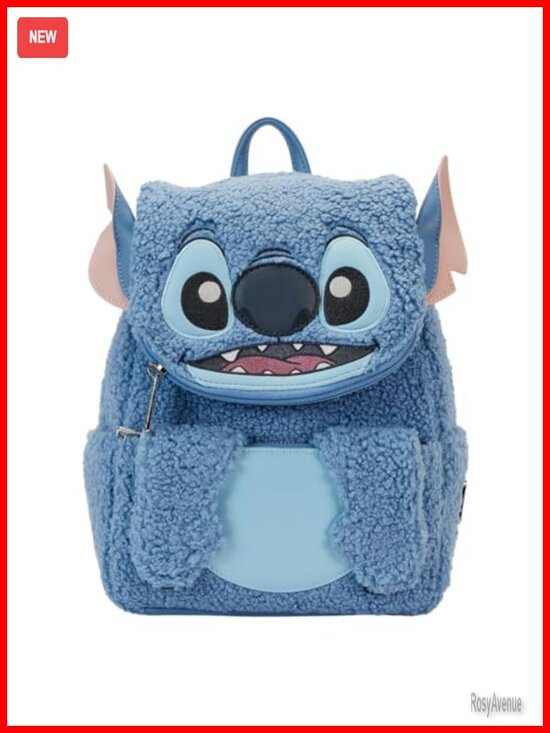 Disney Stitch Plush Sherpa Mini Backpack Loungefly